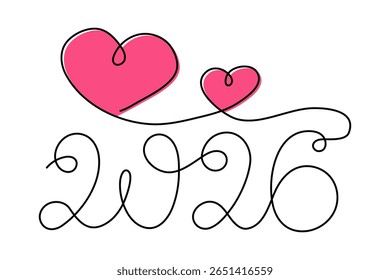 2026 year of horse one line art, hand drawn continuous contour. Holiday concept, festive New year chinese astrological horoscope, odd-toed ungulate maned hoss outline. Editable stroke. Isolated. 
