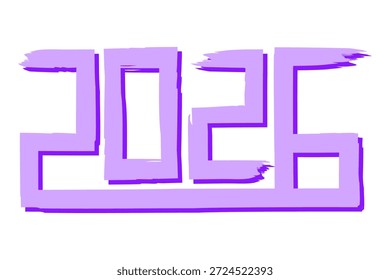 2026 año logo diseño de texto. Número de 2026 para el calendario anual sobre fondo blanco. Plantilla de diseño para cartel de tipografía, Anuncio o tarjeta de felicitación para feliz año nuevo. Ilustración vectorial