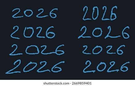 2026 year numbers hand drawing
