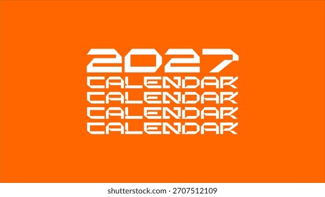 2027 Calendario Texto Estilo Vector Obras de Arte