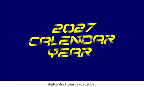 Obra de arte del logotipo del Vector de velocidad de Año calendario 2027