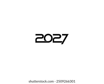 2027 Design Illustration, flat style, simple, memorable and eye catching, can use for Calendar Design, Website, News, Content, Infographic, Happy New Year, or Graphic Design Element. Vector 