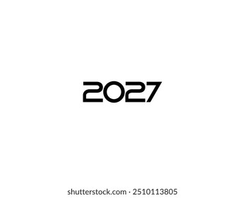 2027 Design Illustration, flat style, simple, memorable and eye catching, can use for Calendar Design, Website, News, Content, Infographic, Happy New Year, or Graphic Design Element. Vector 