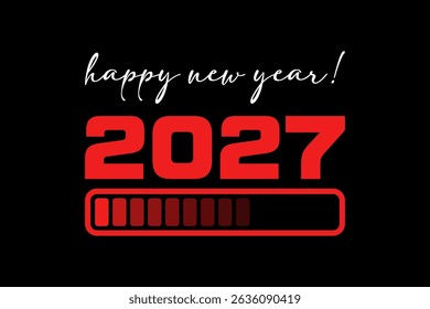 2027 Happy New Year Background for your Seasonal, banner, sticker, and Greetings Card Illustration graphic vector