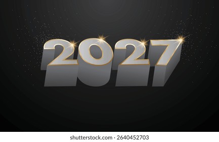 2027 Happy New Year Background Design. Greeting Card, Banner, Poster. Vector Illustration.
