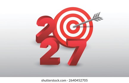 2027 Happy New Year Background Design. Greeting Card, Banner, Poster. Vector Illustration.