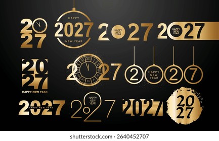 2027 Happy New Year Background Design. Greeting Card, Banner, Poster. Vector Illustration.