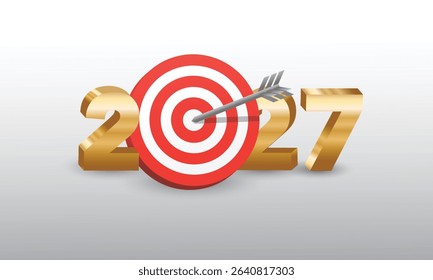 2027 Happy New Year Background Design. Greeting Card, Banner, Poster. Vector Illustration.