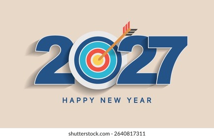 2027 Happy New Year Background Design. Greeting Card, Banner, Poster. Vector Illustration.