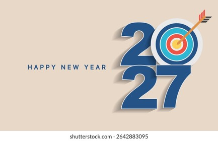 2027 Happy New Year Background Design. Greeting Card, Banner, Poster. Vector Illustration.