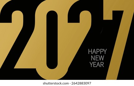 2027 Feliz Año Nuevo Diseño de Fondo. Tarjeta de felicitación, Anuncio, cartel. Ilustración vectorial.