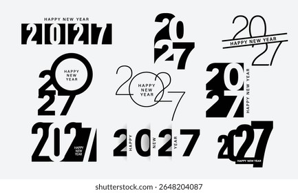 2027 Happy New Year Background Design. Greeting Card, Banner, Poster. Vector Illustration.