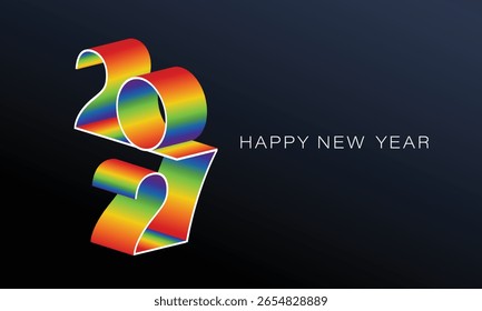 2027 Happy New Year Background Design. Greeting Card, Banner, Poster. Vector Illustration.