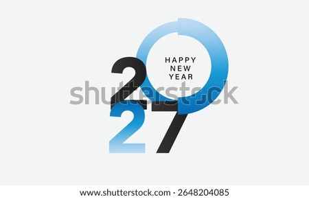 2027 Happy New Year Background Design. Greeting Card, Banner, Poster. Vector Illustration.
