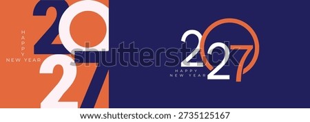 2027 Happy New Year Typography Greating post Banner Background