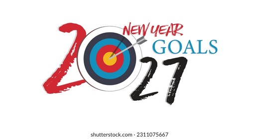2027 New Year business goals. Cover of business diary for 2027 with wishes.Vector illustration modern layout template