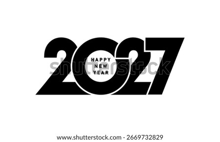 2027 new year celebration vector illustration. Good for Greeting Card, poster, and others.