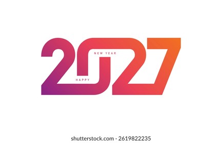 2027 logotipo de ano novo. Número de anos de projeto. Elementos de design para cartão de mensagem, convite, calendário, etc. Ilustração vetorial.