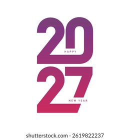 2027 new year logo. Number of year design. Design elements for greeting card, invitation, calendar, etc. Vector illustration.