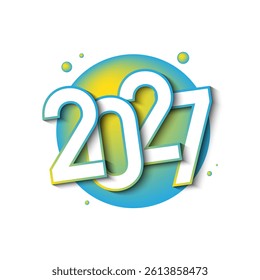2027 new year template design. Vector Illustration.