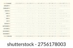 2027 Wall Planner Vector Template. Simple Planner 2027 with days and months for habit and task tracking. Horizontal Timeline Planner Printable A3 Vector.