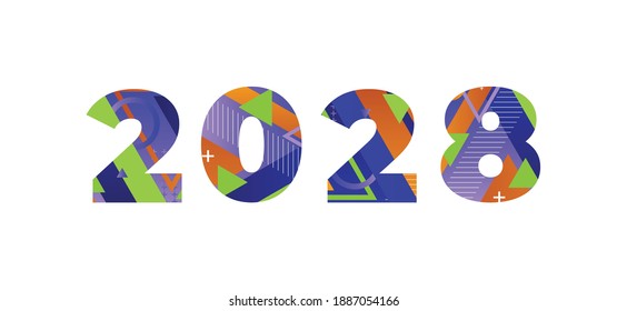 2028 Concept Retro Colorful Word Art Stock Vector (royalty Free 