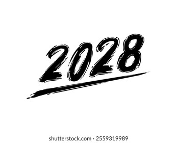 2028 Design Illustration, artistic, flat, simple, memorable and eye catching, can use for Calendar Design, Website, News, Content, Infographic or Graphic Design Element. Vector Illustration