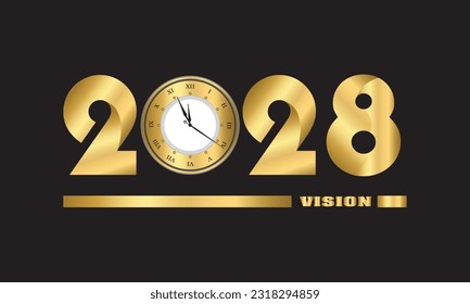 2028 Happy New Year Background Design. Greeting Card, Banner, Poster. Vector Illustration.