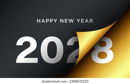 2028 Happy New Year Background Design. Greeting Card, Banner, Poster. Vector Illustration.