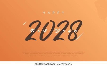 2028 text. New year 2028 minimalist. Happy new year. design template for new year celebration. 2028 calendar. Year 2028 celebration greeting background template
