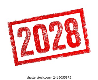 sello de texto 2028 - se utiliza como punto de referencia para discutir proyecciones futuras, objetivos, Planes o expectativas, concepto de texto de fondo