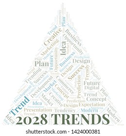 2028 Trends word cloud. Wordcloud made with text only.