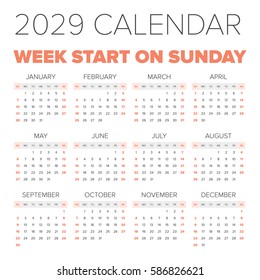 2029 Calendar