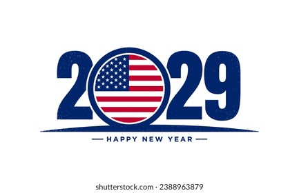 2029 Happy New Year Background Design. Greeting Card, Banner, Poster. Vector Illustration.