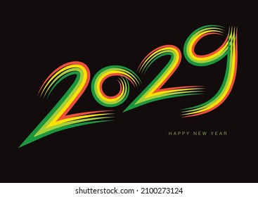 2029 happy new year celebration, Typography text 2029 font, text lettering 2029, holidays, Calendar 2029 cover template, Creative design for Greeting Lettering, Calligraphic number vector