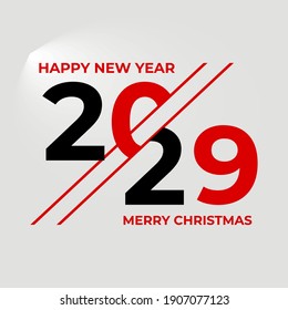2029 Happy New Year logo text design. 2029 number design template. Brochure design template, card, banner. Vector illustration.