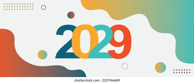 2029 Happy New Year logo text design for cover photo. Number design template. vector illustration