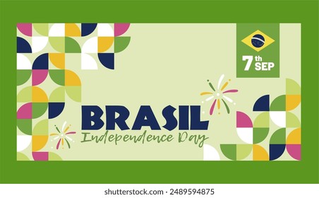 202nd Anniversary of Brazil Independence Day 2024 Design Background. 7 De Setembro, Dia Da Independencia Do Brasil (Translation : September 7th, Brazil Independence Day). Vector Illustration.