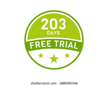 203 days free trial. 203 day Free trial badges