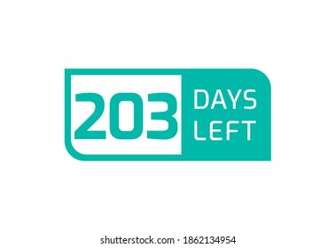 203 Days Left banner on white background, 203 Days Left to Go