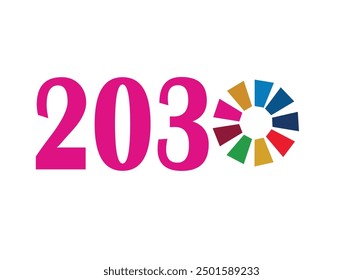 2030 SDG Diseño colorido hermoso.