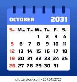 2031 October brings autumn hues, Halloween thrills, and cozy moments. A perfect time for celebration and seasonal charm.

