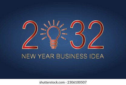 2032 creativity inspiration concepts, Light bulb idea with 2032 new year on dark blue background, planning ideas. svg