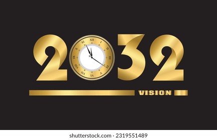  2032 Happy New Year Background Design. Greeting Card, Banner, Poster. Vector Illustration. svg