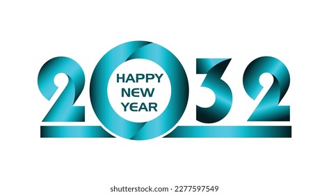 2032 Happy New Year logo text design for cover photo. Number design template. vector illustration svg