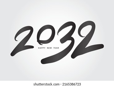 2032 year, happy new year 2032 vector, 2032 number design vector illustration, Black lettering number template svg