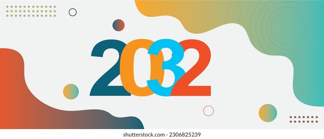 2032 Year logo text design for cover photo. Number design template. vector illustration svg