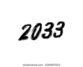 2033 Design Illustration, artistic, flat, simple, memorable and eye catching, can use for Calendar Design, Website, News, Content, Infographic or Graphic Design Element. Vector Illustration