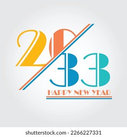 2033 happy new year. 2033 New Year colorful number logo design.