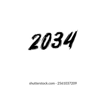 2034 Design Illustration, artistic, flat, simple, memorable and eye catching, can use for Calendar Design, Website, News, Content, Infographic or Graphic Design Element. Vector Illustration
